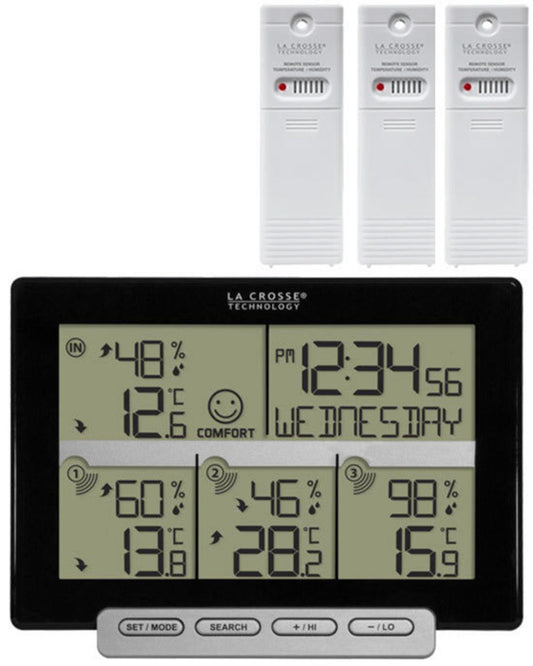 308-1412-3TX La Crosse Weather Station with 3 included Remote Sensors