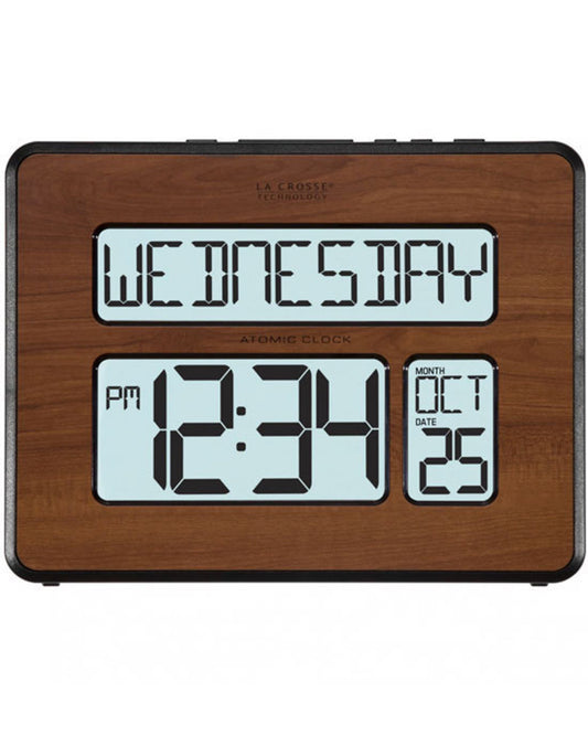 513-1419BL-WA La Crosse Digital Back Light Wall Clock with Day Display