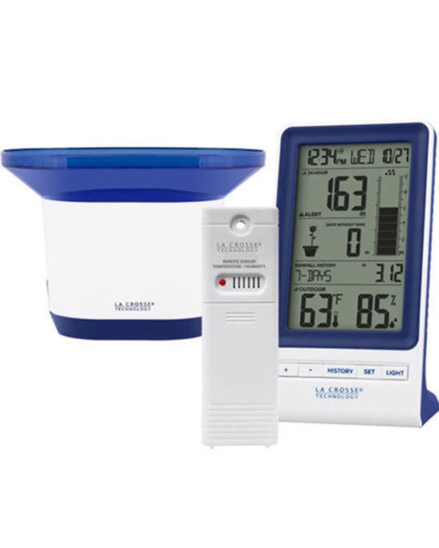 724-1415BL Digital Rain Gauge with Temperature and Humidity