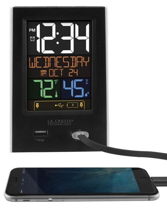 C86224 Alarm Clock Charging Station with 2 USB Charging Ports